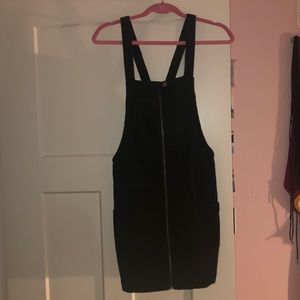 forever 21 corduroy over-all zip up dress. size L